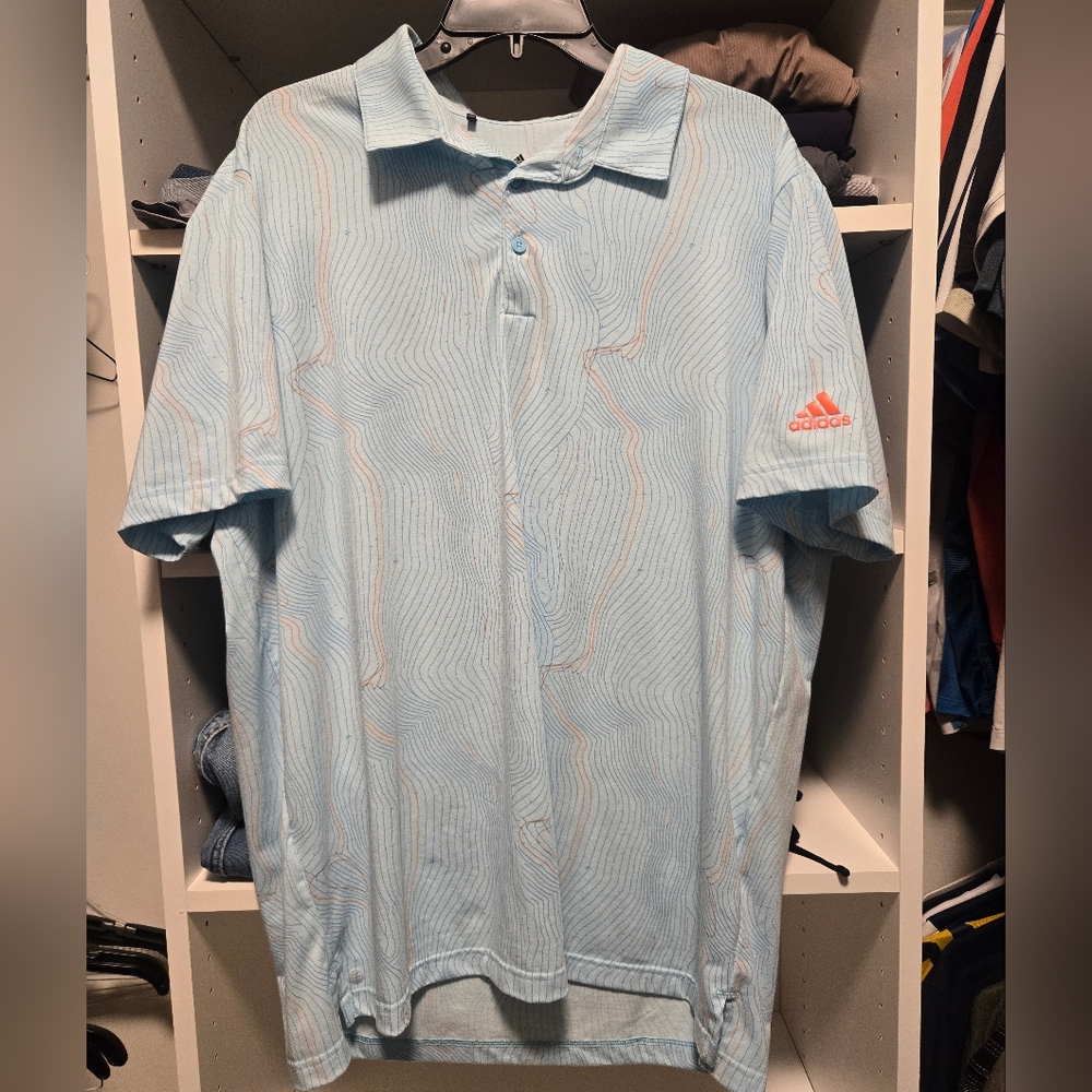 Adidas Light Blue Polo golf Shirt